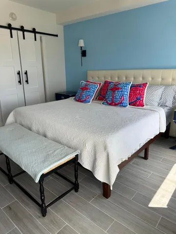 a very nice looking dining room with furniture window and outside view