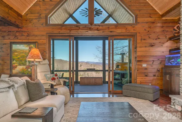 a living room with furniture