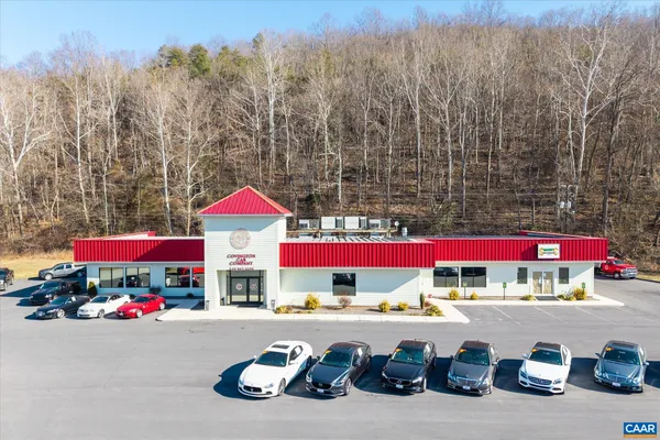 a view of a road with a mountain in the background