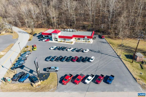 a car parked in front of a building