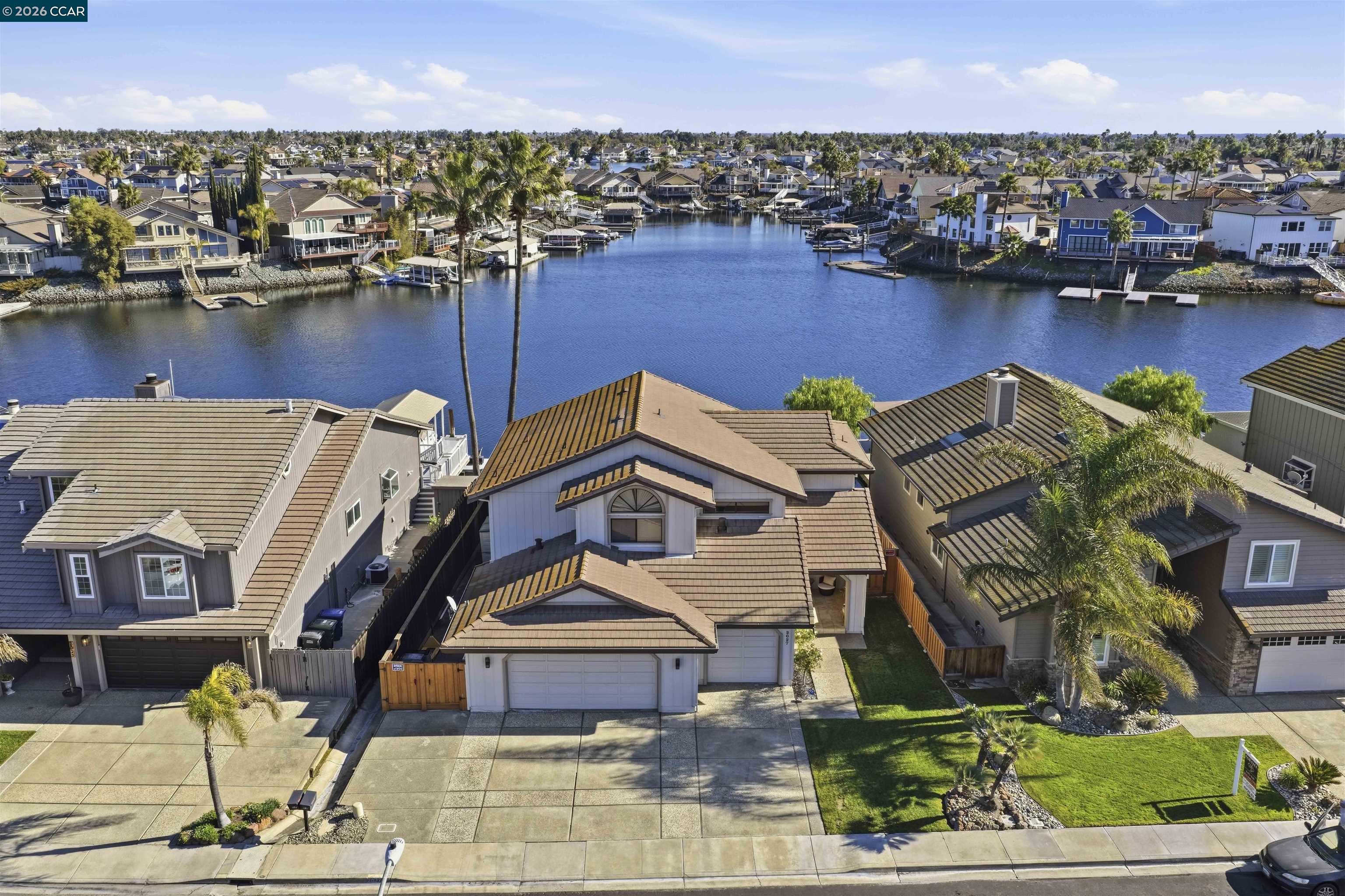 2027 Windward Point Discovery Bay, CA 94505 - Photo 2 of 53 an aerial view of a house with a ocean view