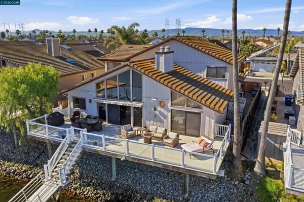 a front view of a house with a balcony