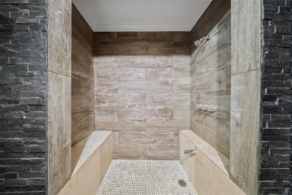 a bathroom with a shower
