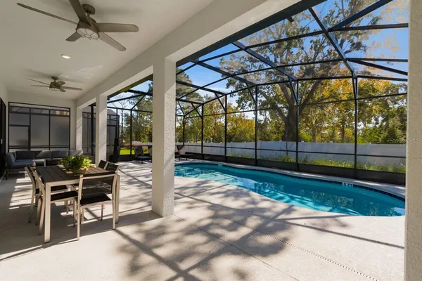 a view of outdoor space with seating area