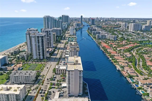 a view of a city with tall buildings