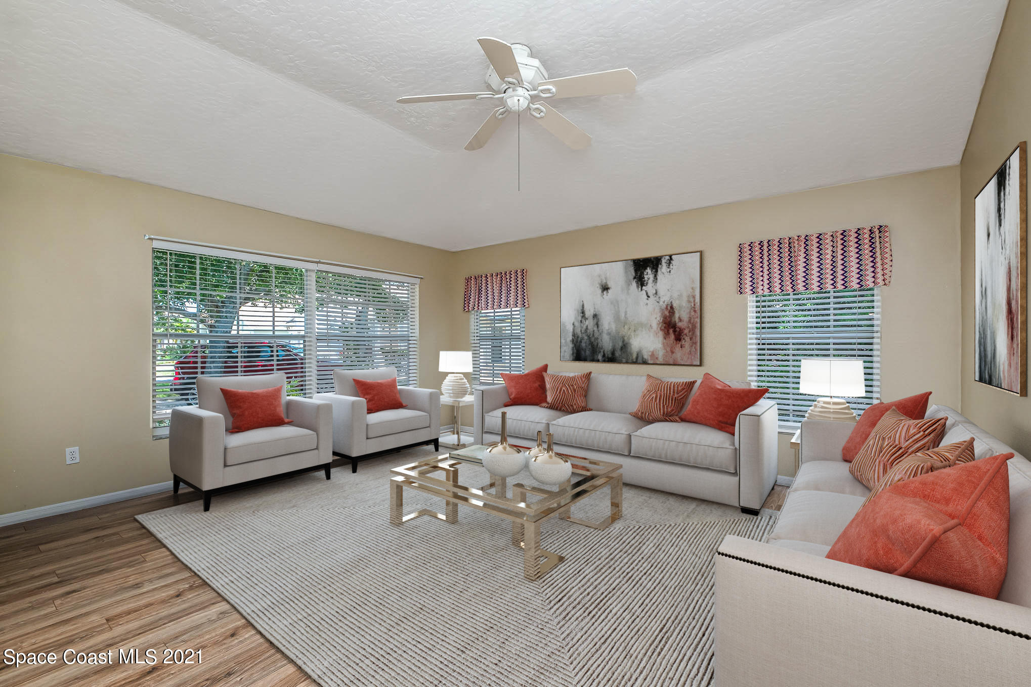 1634 Rustic Way Melbourne, FL 32935 - Photo 5 of 34 Virtually Staged Living Room