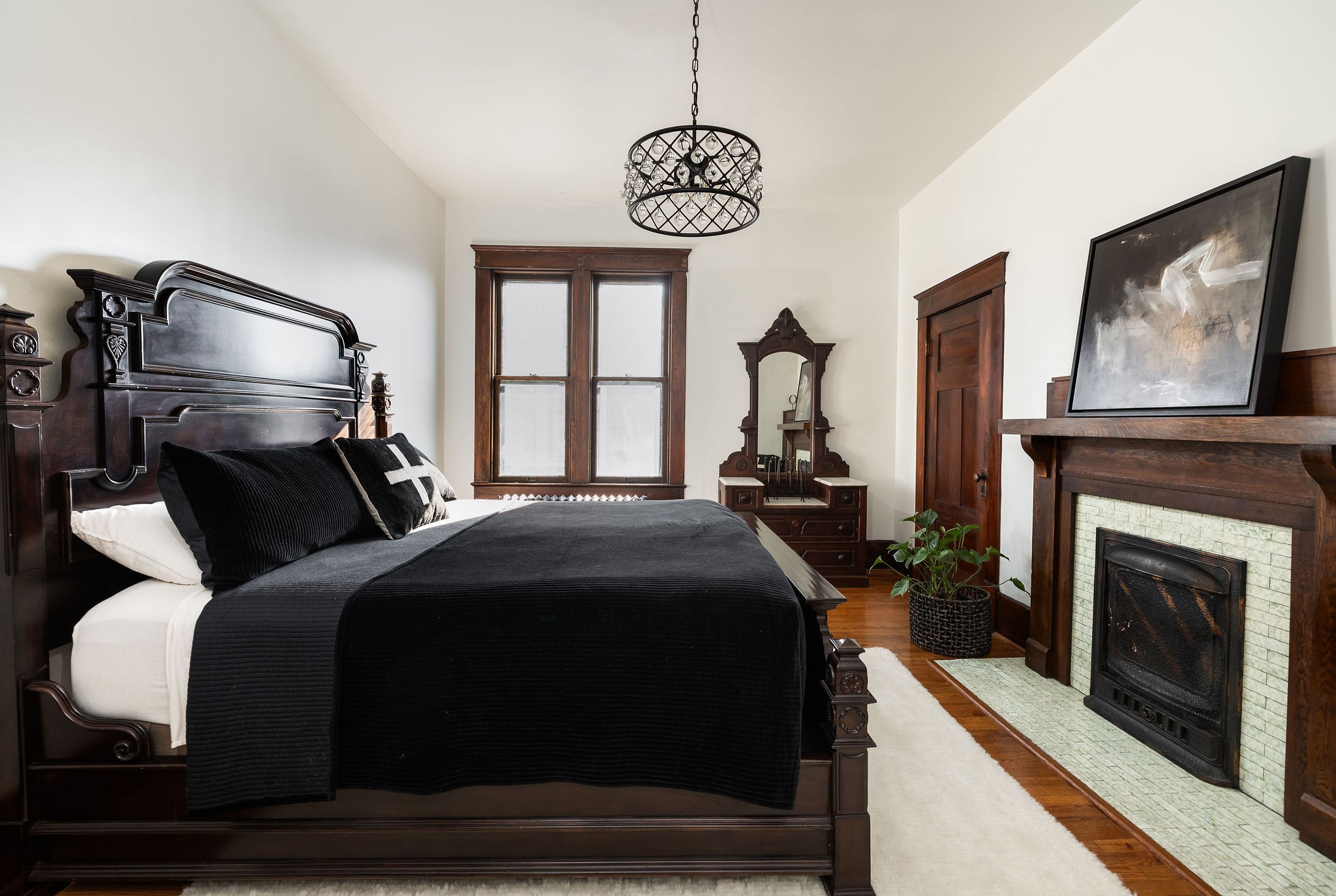 902 School Street Columbia, TN 38401 - Photo 51 of 82 a bedroom with a bed and a fireplace