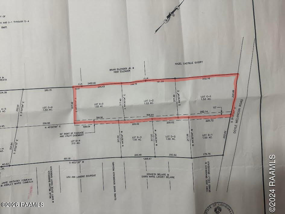 0 Doyle Melancon Road, Unit C1 Breaux Bridge, LA 70517 - Photo 6 of 6 Plat map