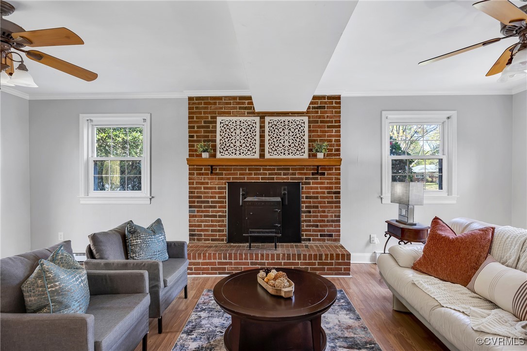 8202 Colebrook Road Richmond, VA 23227 - Photo 11 of 25 Living room featuring ornamental molding, a health