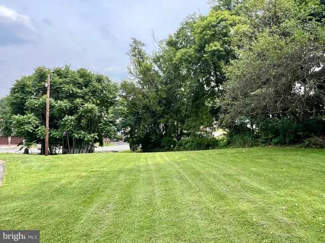 a view of field with trees in the background