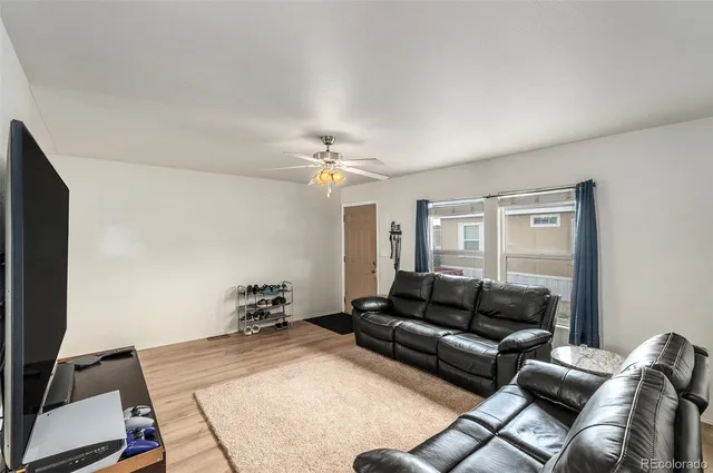 a living room with furniture