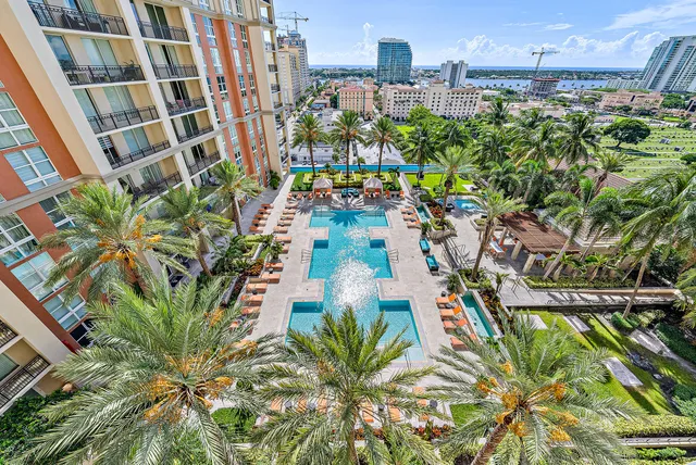 a view of a potted plants in front of building