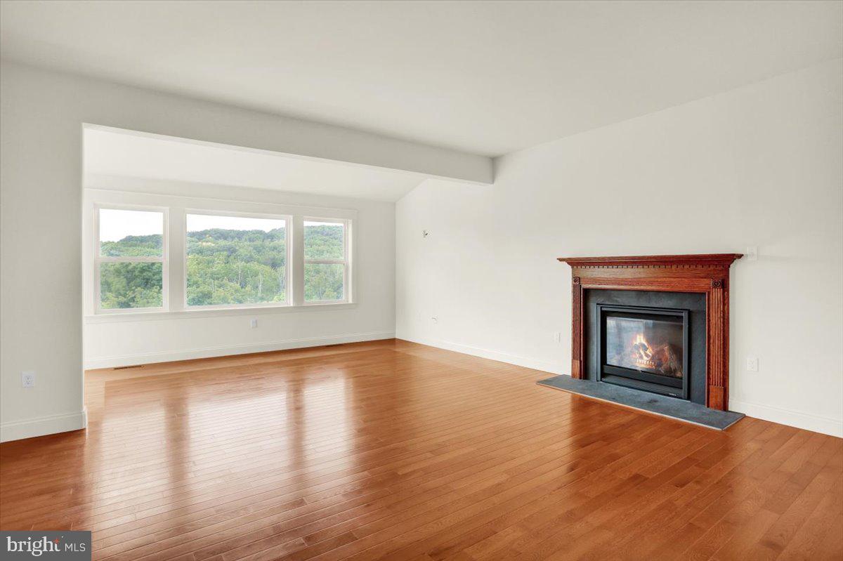 28 Calming Trail Sinking Spring, PA 19608 - Photo 16 of 43 an empty room with wooden floor fireplace and windows