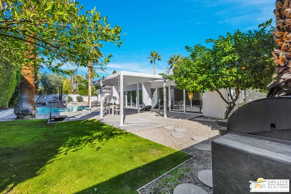 a view of a house with a patio