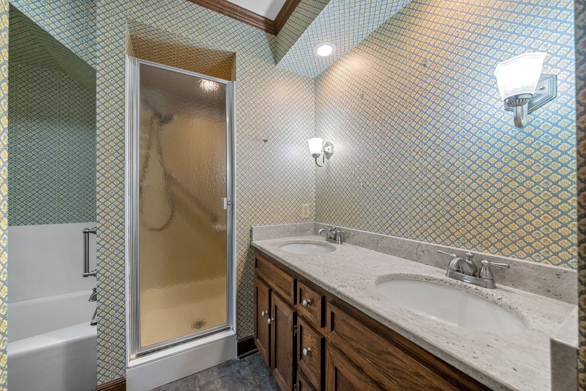 3058 Cox Mill Road Hopkinsville, KY 42240 - Photo 29 of 60 a bathroom with a granite countertop sink and a mirror