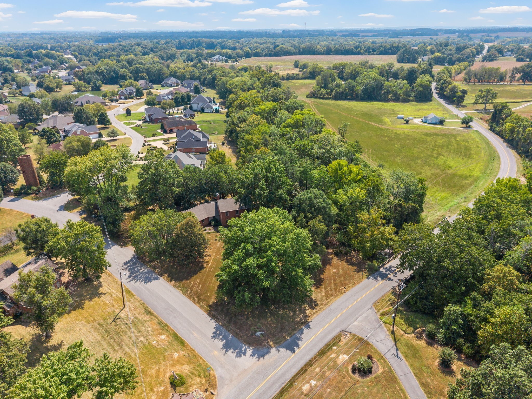 3058 Cox Mill Road Hopkinsville, KY 42240 - Photo 56 of 60 an aerial view of residential houses with outdoor space and trees