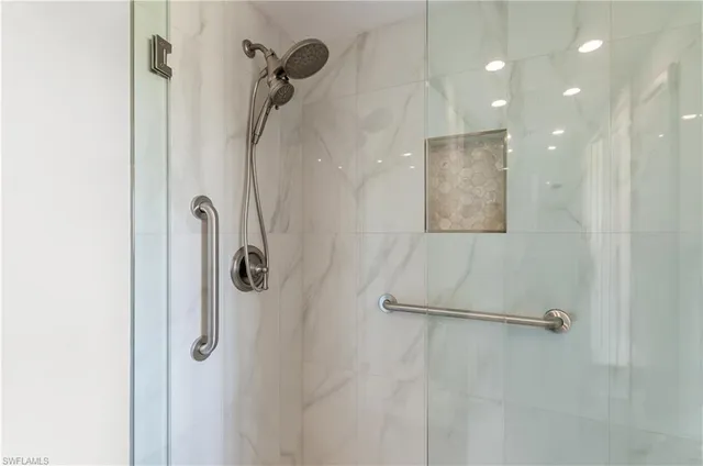 a bathroom with a shower
