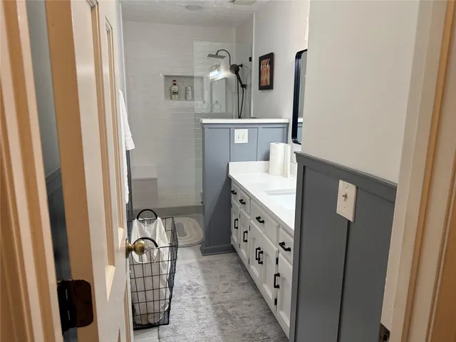 a bathroom with a shower