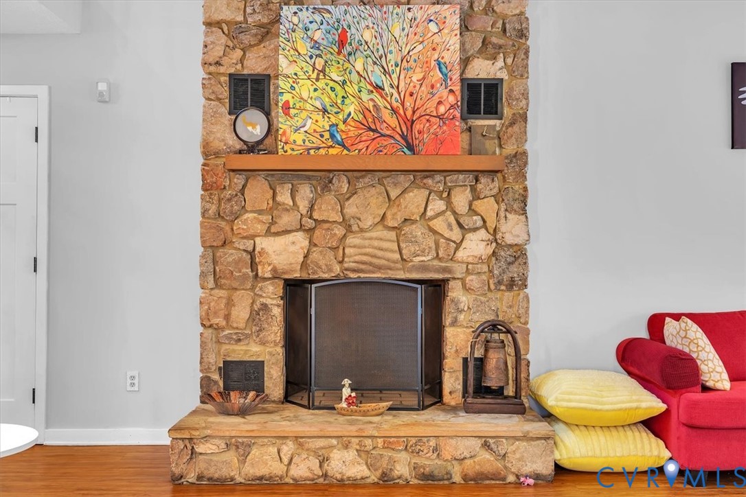 4037 Quinton Road Quinton, VA 23141 - Photo 9 of 39 Detailed view of a fireplace and wood finished flo