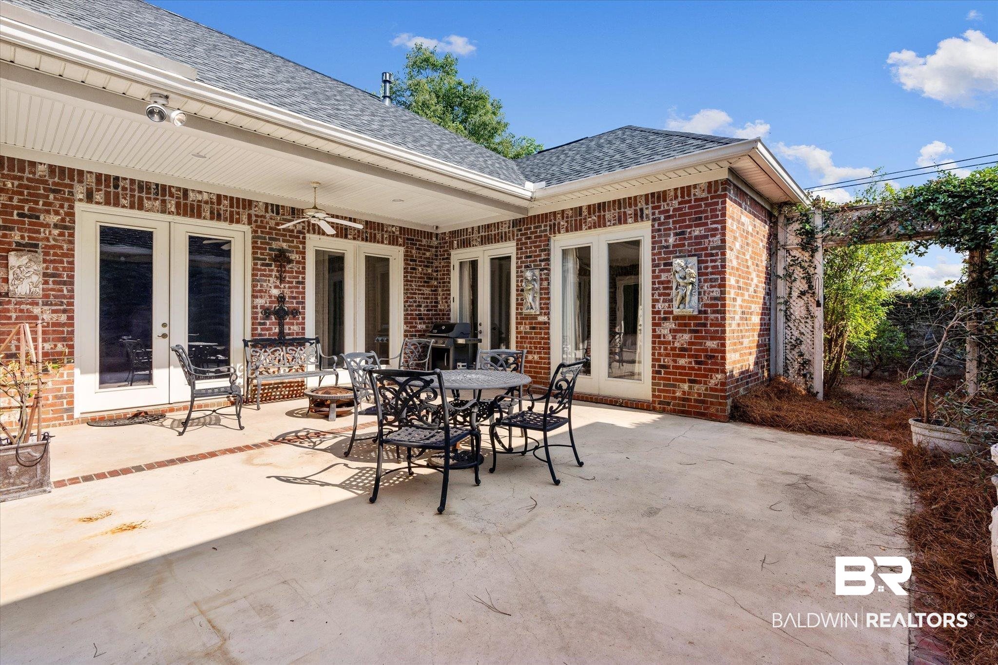 3963 Wimbledon Park Mobile, AL 36608 - Photo 46 of 51 View of patio featuring grilling area and french doors