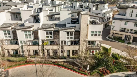 a front view of a building with street view