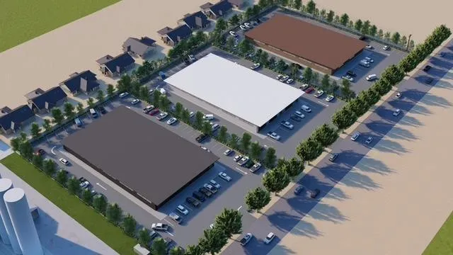 an aerial view of a house