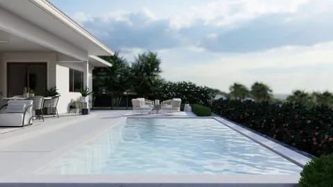 a view of back yard of the house