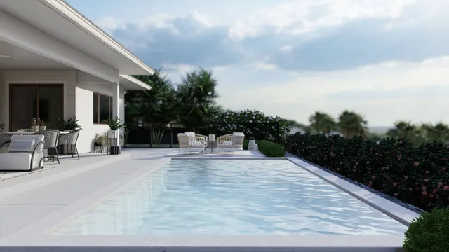 a view of back yard of the house