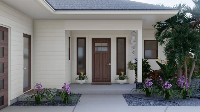 a front view of a house