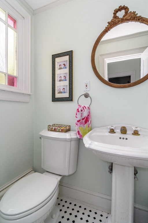 8 Charles Street Natick, MA 01760 - Photo 13 of 36 a bathroom with a sink toilet and a mirror