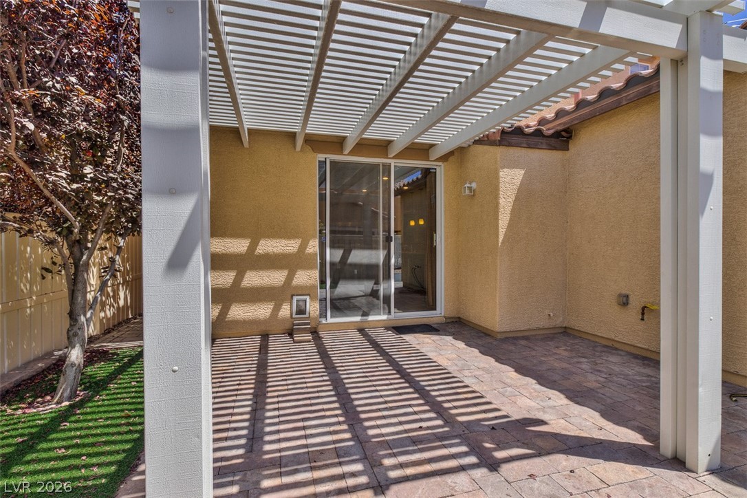 3199 Subtle Color Avenue Henderson, NV 89044 - Photo 39 of 46 View of patio / terrace featuring a pergola