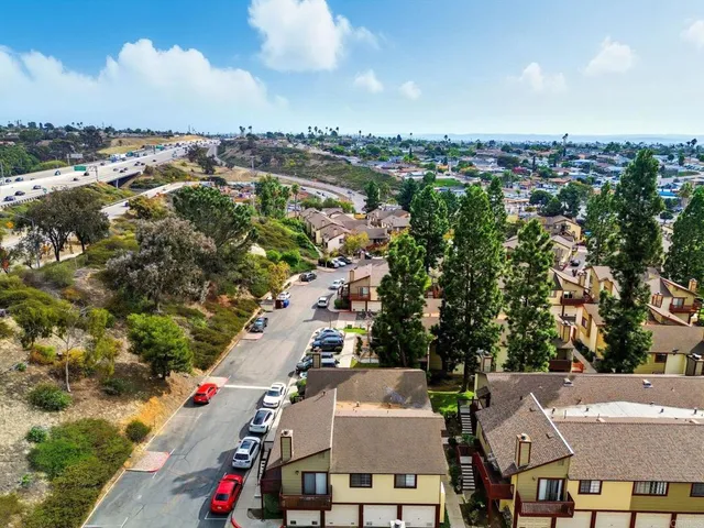 an aerial view of a city