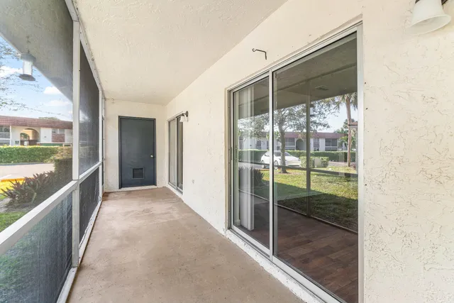 a view of a glass door