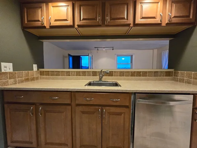 a living room with a large window