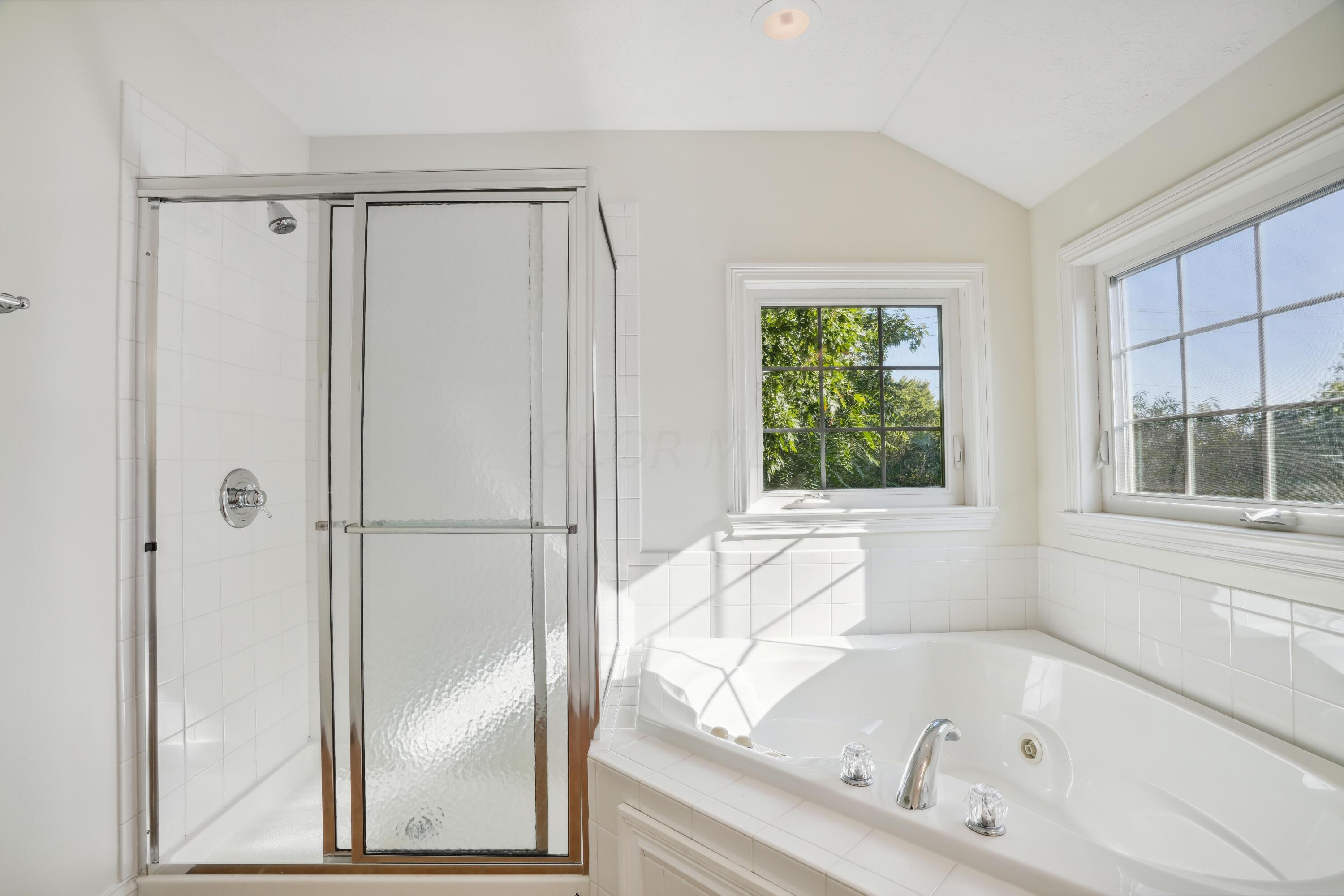 10403 Liberty Road Powell, OH 43065 - Photo 48 of 76 Large 2nd Floor Primary Suite with HUGE Walk-in closet and OnSuite Bath with double vanity, water closet, walk-in shower and soaking tub!