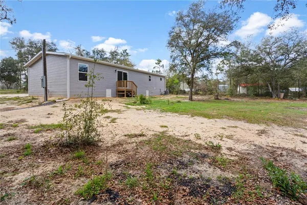 a view of a yard with a tree