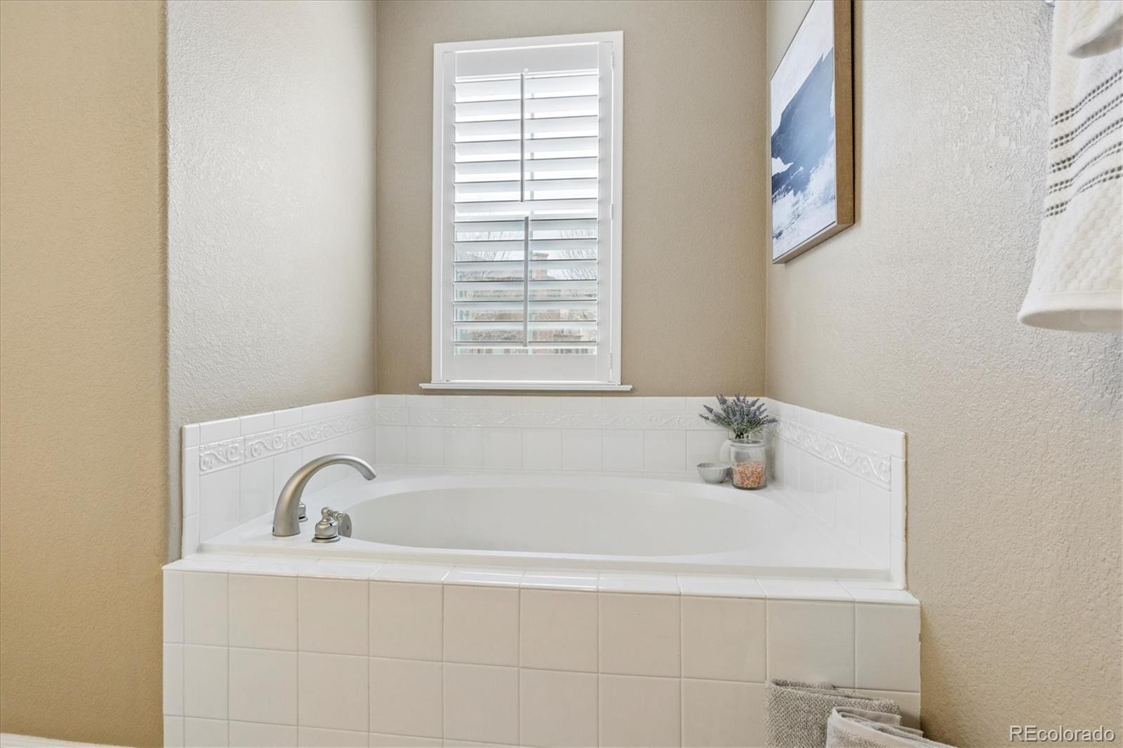 485 Elmhurst Way, Unit C Highlands Ranch, CO 80129 - Photo 33 of 42 a white bath tub sitting next to a window
