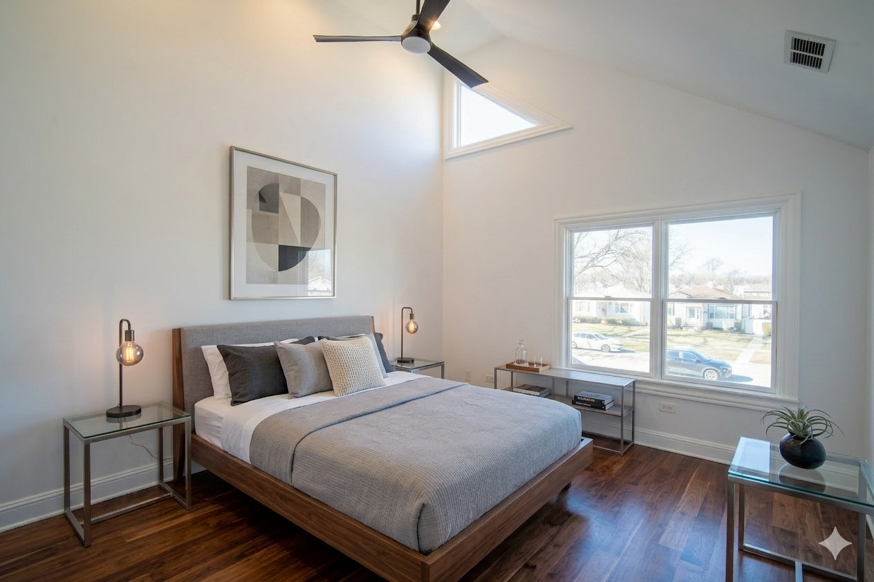 4137 Clinton Avenue Stickney, IL 60402 - Photo 30 of 41 a bedroom with a bed and a window