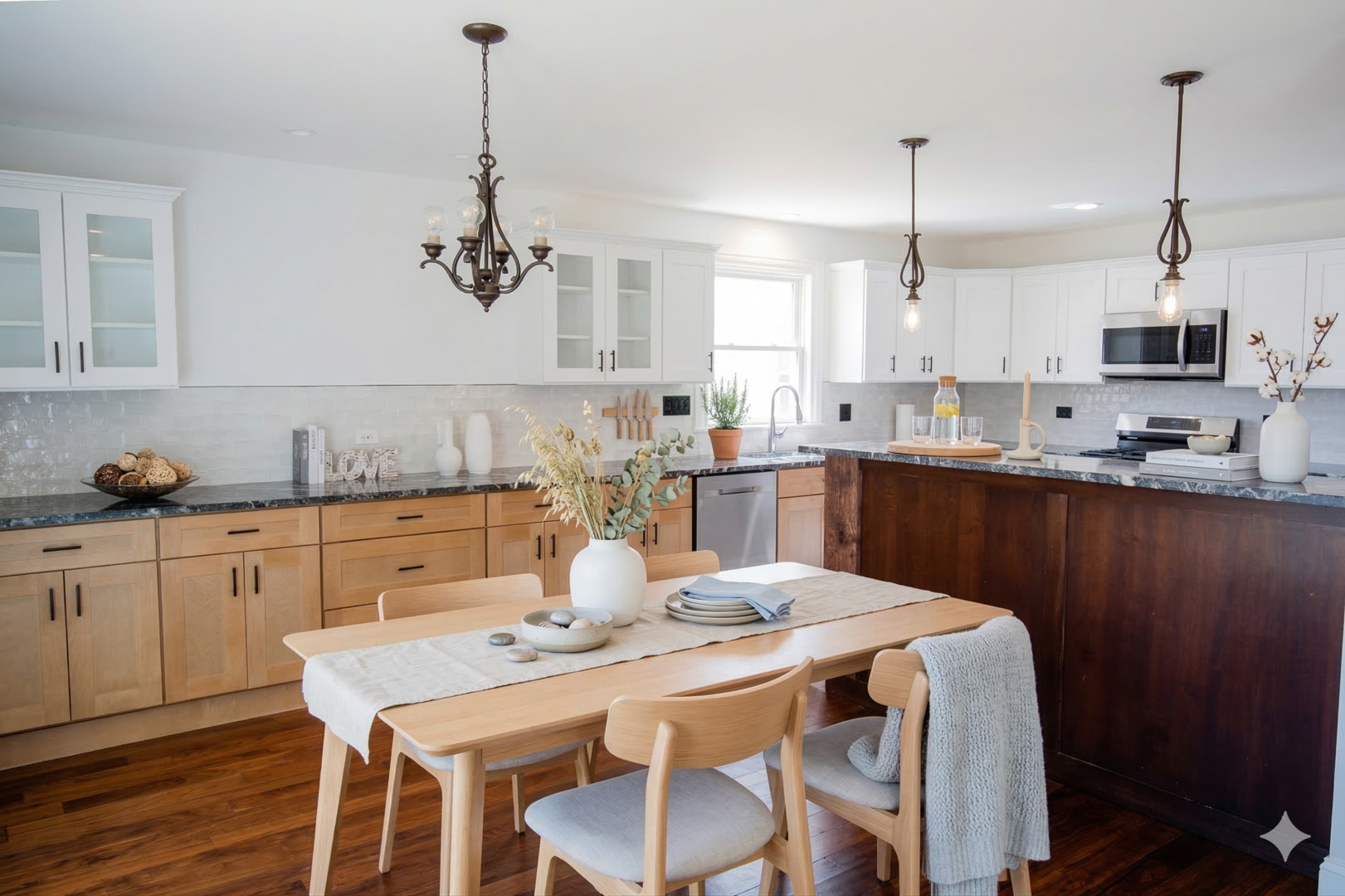 4137 Clinton Avenue Stickney, IL 60402 - Photo 4 of 41 a kitchen with granite countertop a sink dining table and chairs