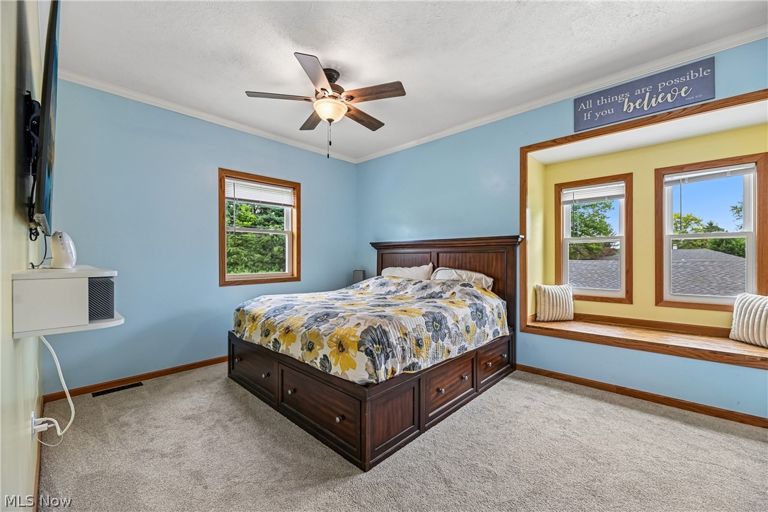 15111 Mt Eaton Road North Rittman, OH 44270 - Photo 16 of 50 Primary bedroom with built-in window seat, ceiling fan / light and carpet flooring
