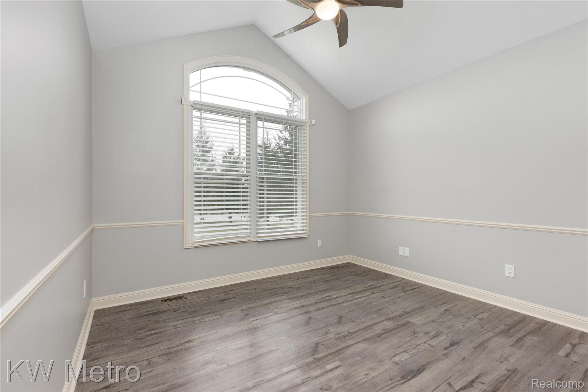 65884 Windrose Court Ray, MI 48096 - Photo 53 of 82 Office featuring a ceiling fan and dark wood-style floors