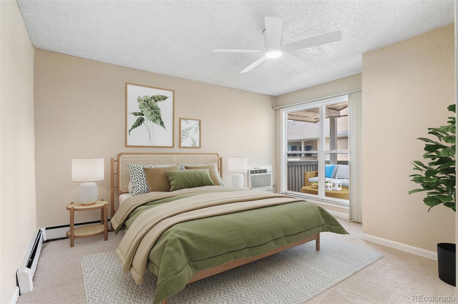 3035 Oneal Parkway, Unit 37V Boulder, CO 80301 - Photo 20 of 49 a bedroom with a large bed and a potted plant on the dresser
