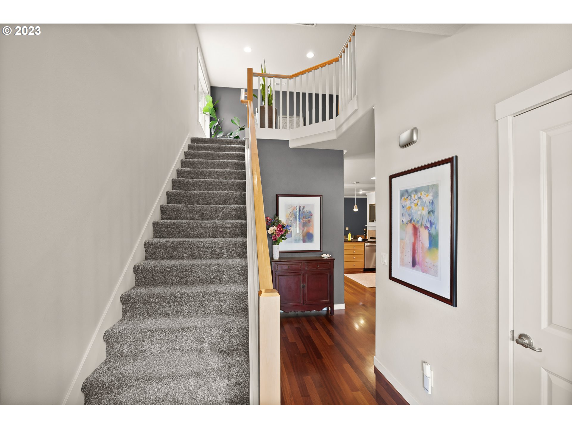 8964 Southwest Taylors Ferry Road Portland, OR 97223 - Photo 5 of 32 a view of a hallway with staircase