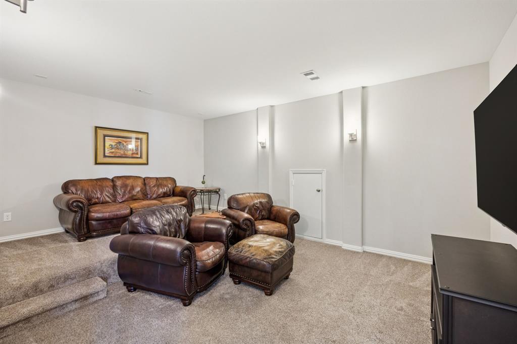 1392 Rolling Thunder Road Frisco, TX 75036 - Photo 28 of 40 a living room with furniture and a flat screen tv