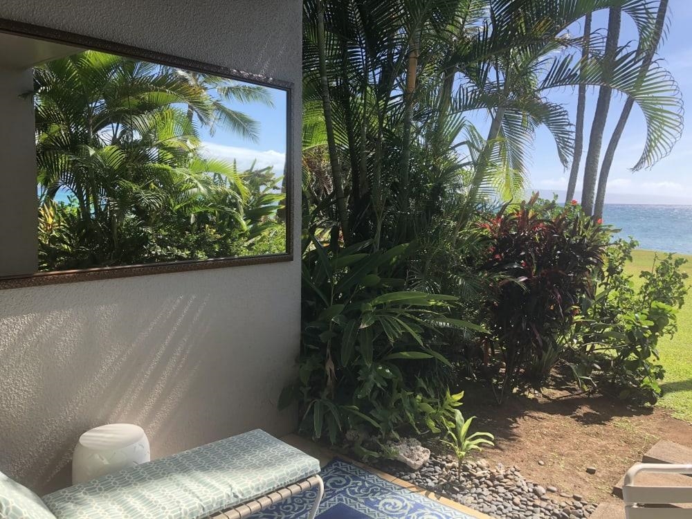 3875 Lower Honoapiilani Road, Unit A105 Lahaina, HI 96761 - Photo 18 of 27 a couple of potted plants sitting in a backyard