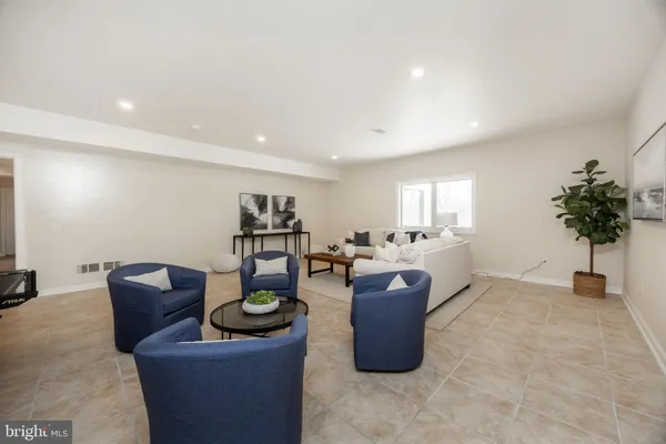 a living room with furniture