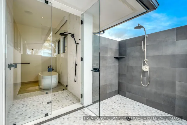 a bathroom with a shower