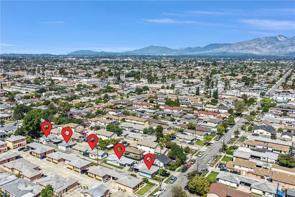 a view of city and mountain