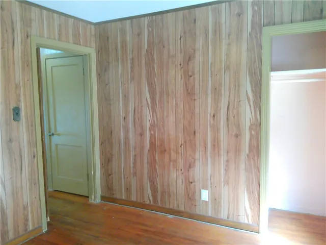 a view of a wooden door