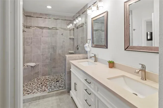 a bathroom with a shower